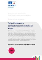 School leadership competences in Sub-Saharan Africa