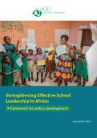 Strengthening Effective School Leadership in Africa – A framework for policy development