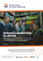 School Leadership in Africa: Key Insights from the School Leadership Continental Mapping – Fact Sheet